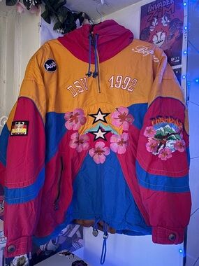 Bogner Multicolor Floral Ski Jacket - Red, Yellow, Blue, Pink